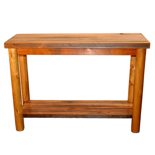 Barnwood Sofa Table with Shelf