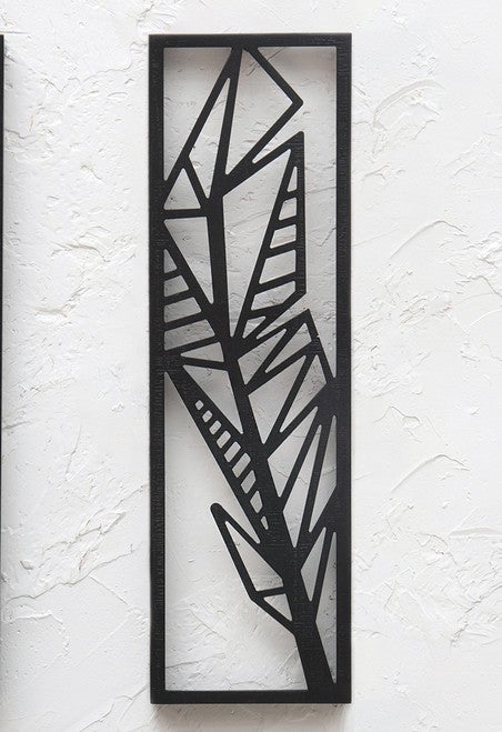Abstract Feather Wood Wall Art - 3 - CLEARANCE