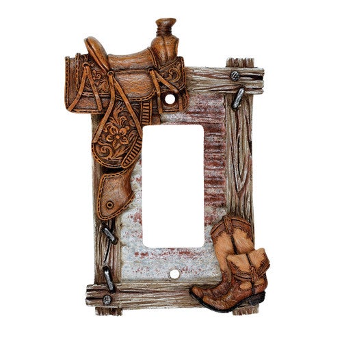 Barnwood Boots & Saddle Rocker Plate - CLEARANCE