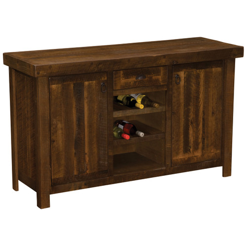 Barnwood Sideboard with Wine Rack Shelves