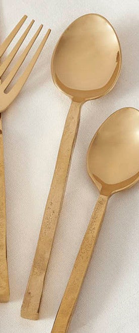Square Handled Golden Spoons - Set of 4