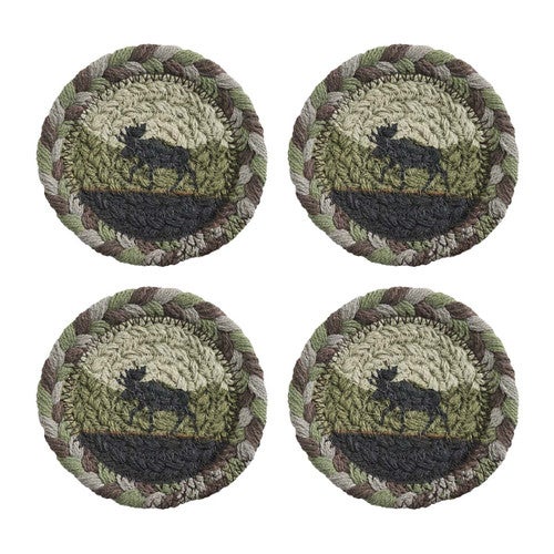 Cabin Wildlife Braided Coasters - Set of 4