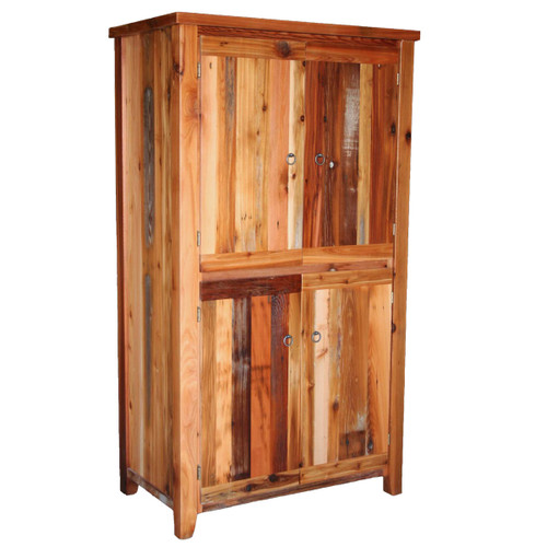 Barnwood Straight Leg 4 Door Armoire