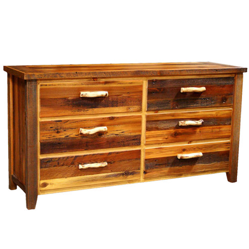 Barnwood Straight Leg 6 Drawer Dresser
