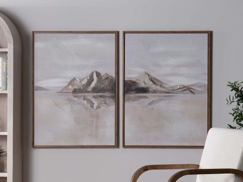 Elegant Mountain Range Wall Art - Set of 2