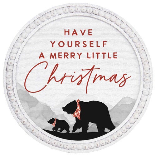 Bears Merry Christmas Round Wall Art