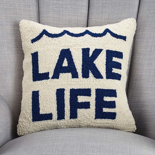 Lake Lifestyle Hooked Pillow