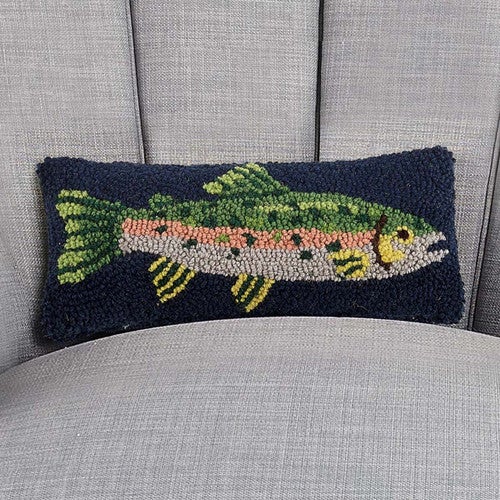 Wild Wilderness Trout Hooked Pillow - OUT OF STOCK UNTIL 06/18/2026