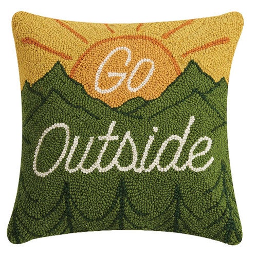 Outside Adventure Hooked Pillow