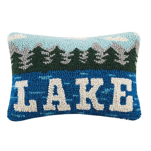 Tranquility Lake Hooked Pillow