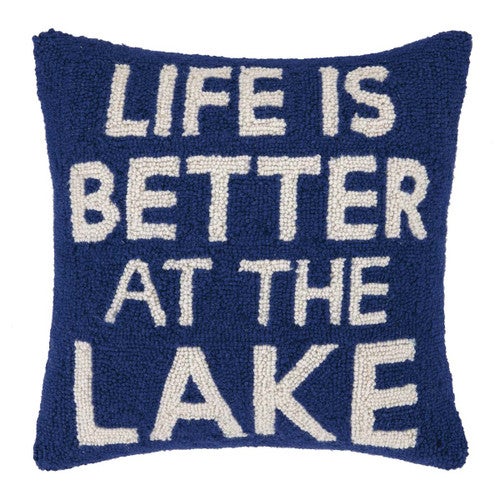 Lake Life Hooked Pillow