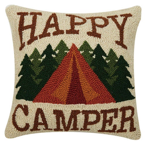 Cozy Outdoor Retreat Hooked Pillow