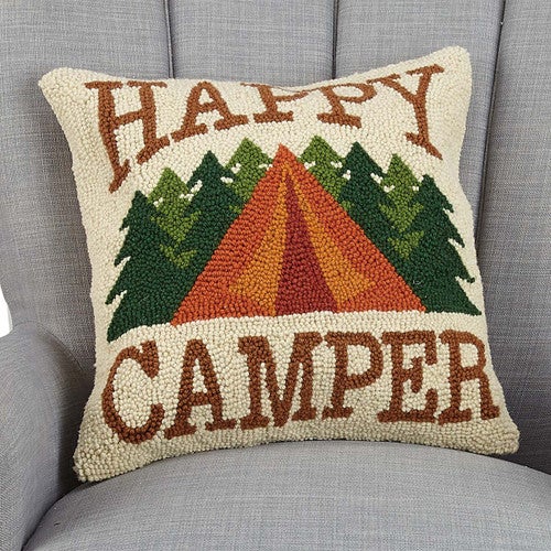 Cozy Outdoor Retreat Hooked Pillow