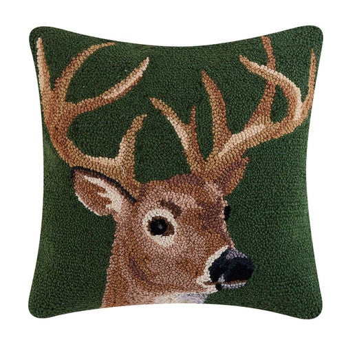 Wilderness Deer Hooked Pillow Wilderness Deer Hooked Pillow