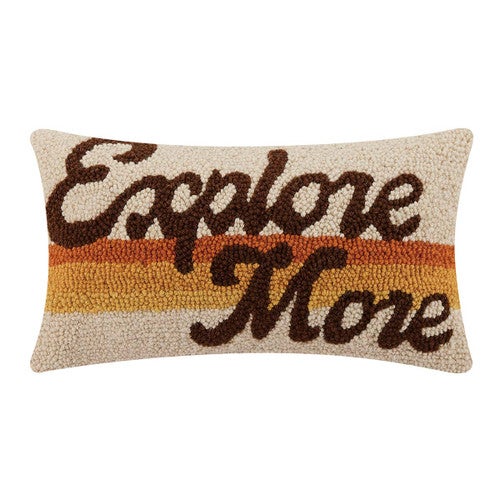 Wilderness Exploration Hooked Pillow
