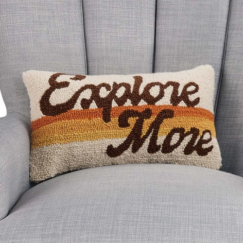 Wilderness Exploration Hooked Pillow