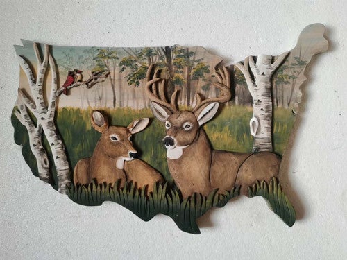 Woodland Deer USA Wall Art
