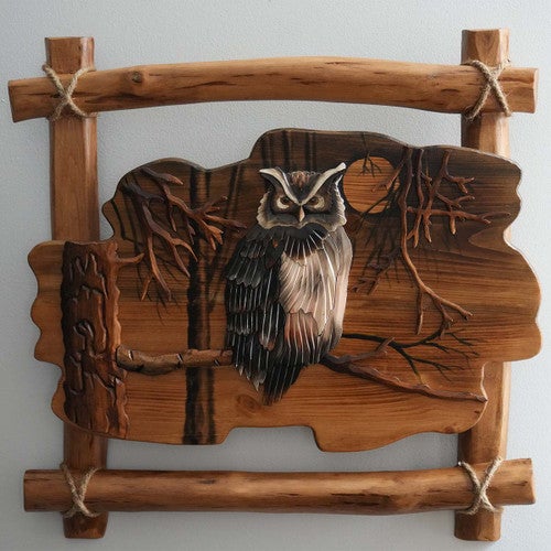 Moonlight Owl Wood Wall Art