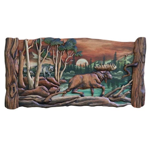 Wandering Moose & Wolves Wall Art
