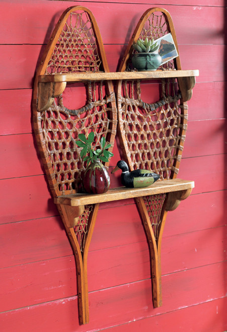 Vintage Snowshoe Wall Shelf