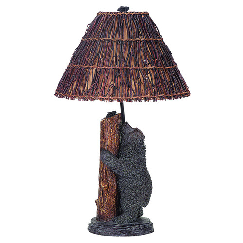 Bear and Bee Sculpture Table Lamp with Twig Shade
