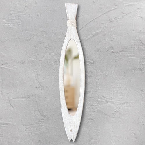 Bermuda Breeze Fish Wood Wall Mirror - CLEARANCE