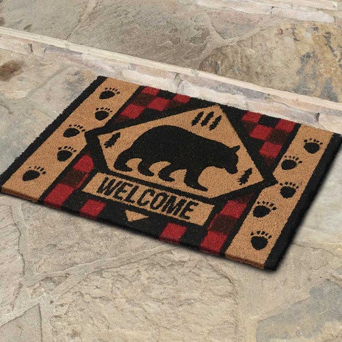 Rustic Bear Welcome Coir Mat