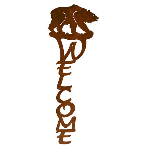 Rustic Bear Welcome Sign