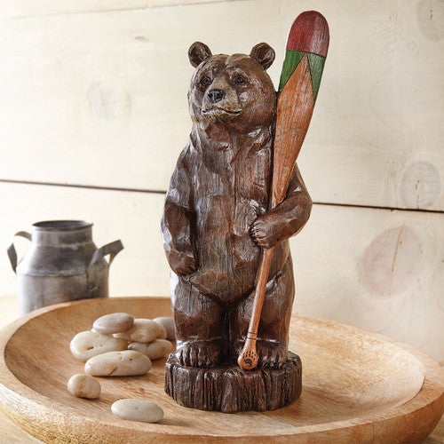 Bear Canoe Paddle Sculpture