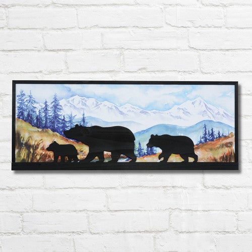 Bear Family Woodland Wall Art - CLEARANCE