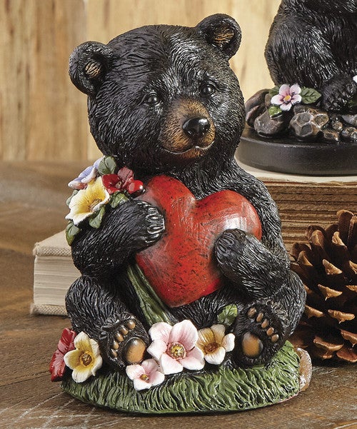 Black Bear Heart Figurine