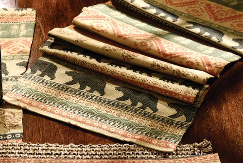Timberland Bears Jacquard Table Runner - 36 Inch