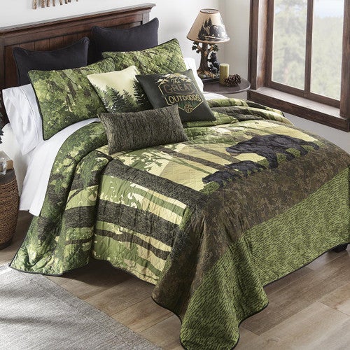 Bear Wilderness Walk Quilt Set - Queen - CLEARANCE