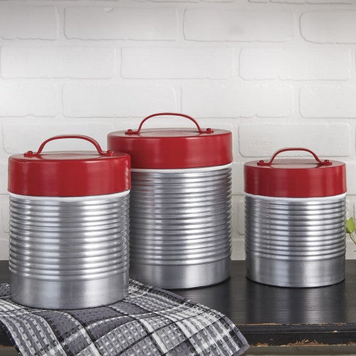Retro Thermos Kitchen Canisters - Set of 3 - OVERSTOCK