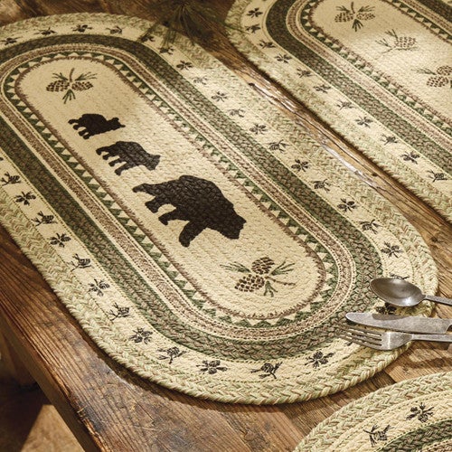 Wildlife Bear & Pinecones Table Runner - 36 Inch