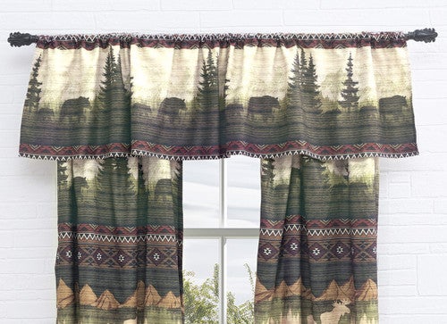 Mountain Meadow Moose & Bear Lined Valance
