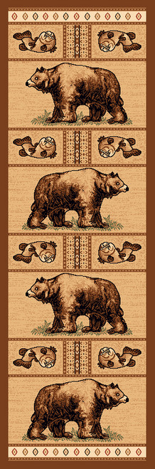 Bear & Jumping Fish Rug - 2 x 7