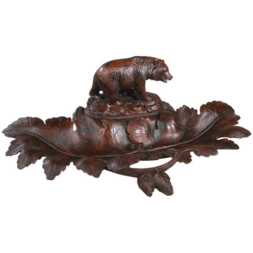 Bear and Leaves Tray - Burlwood