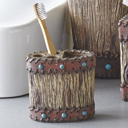 Turquoise Studded Southwestern Toothbrush Holder