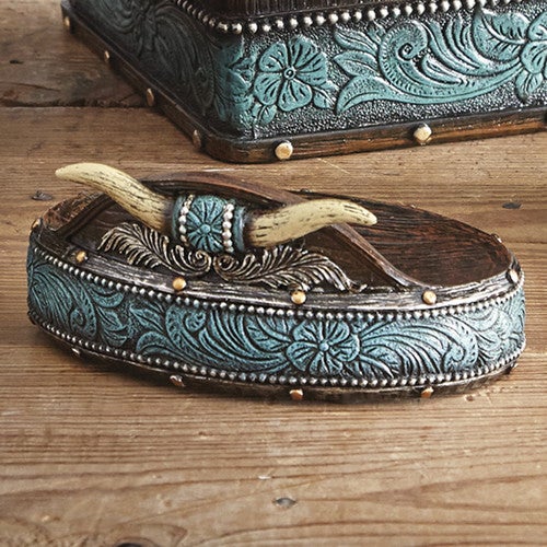 Tooled Longhorn Soap Dish - CLEARANCE