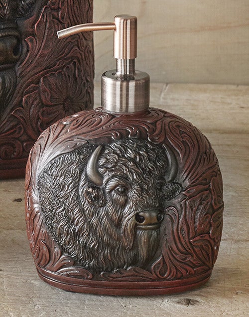 Buffalo Tooled Leather Lotion Pump