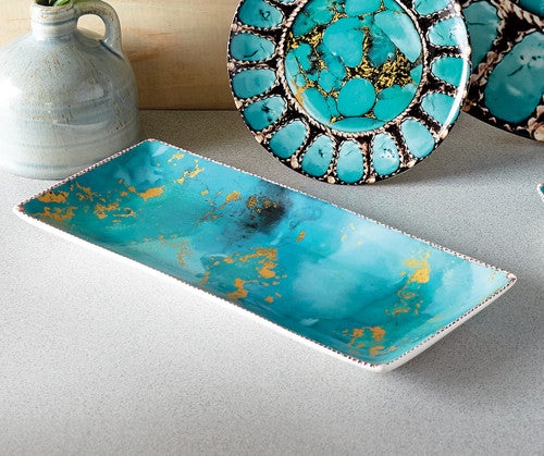 Turquoise Skyline Rectangular Platter