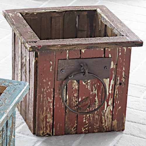 Southwestern Wood Storage Bin - Red - OVERSTOCK