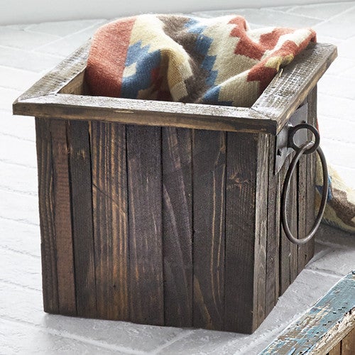 Southwestern Wood Storage Bin - Natural - OVERSTOCK