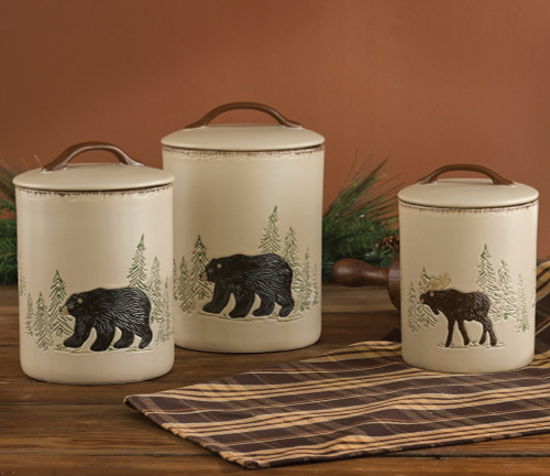 Bear & Moose Stoneware Canister Set (3 pcs)