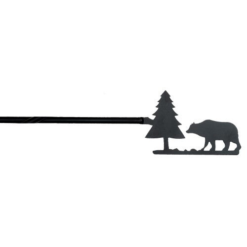 Bear & Tree Wrought Iron Curtain Rod