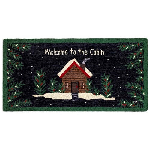 Quiet Cabin Greetings Hooked Wool Accent Rug