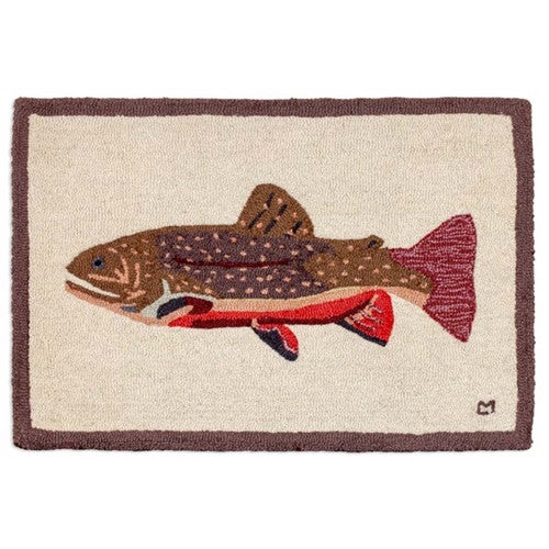 Trout Swim Hooked Wool Accent Rug