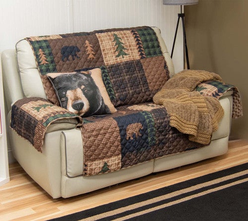 Black Bear & Pines Loveseat Cover