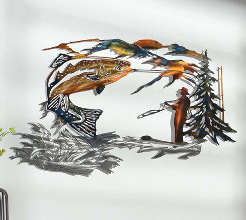 Wilderness Fishing Metal Wall Art
